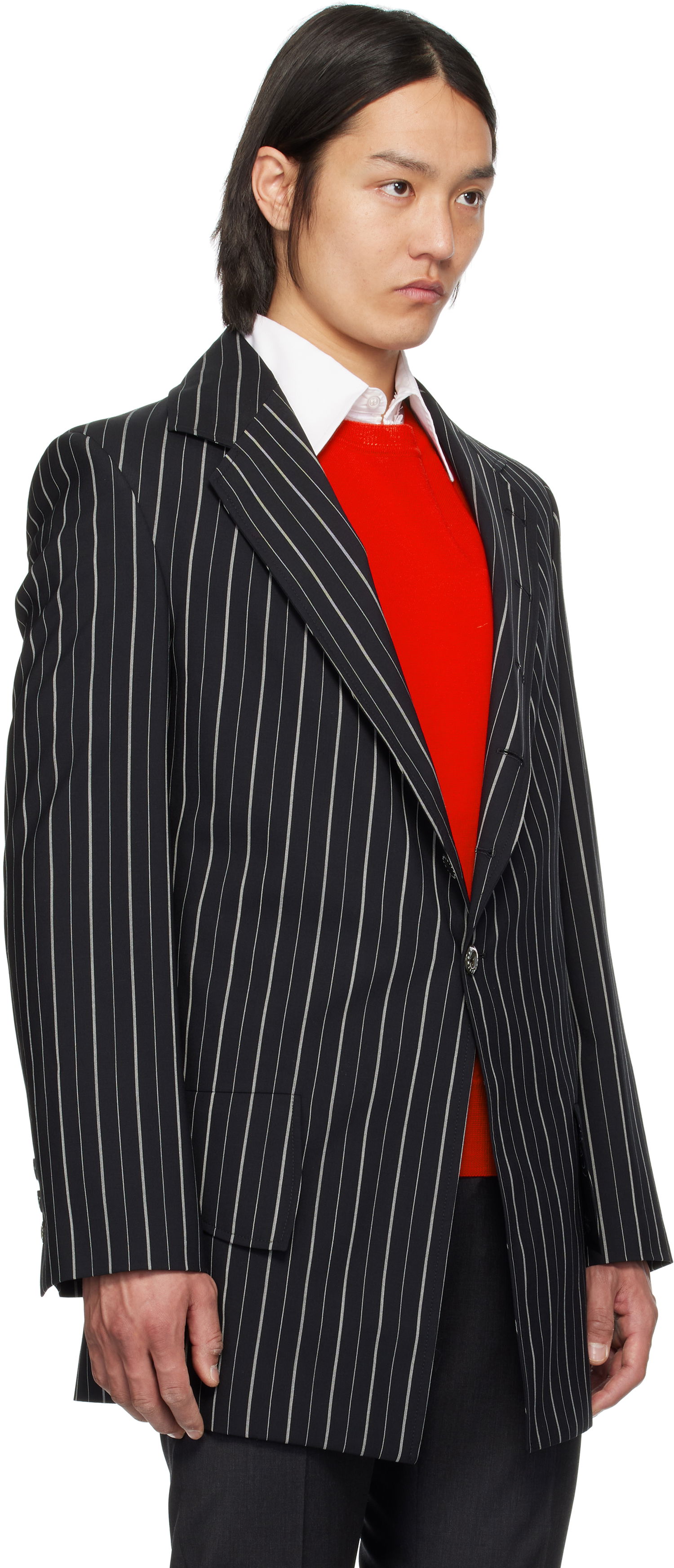 Яке Vivienne Westwood Vivienne Westwood Pinstripe DL Blazer Черно | 2301001Y-W0123-, 1