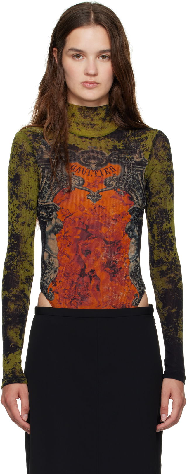 Jean Paul Gaultier 'The Médaillon' Open Back Bodysuit