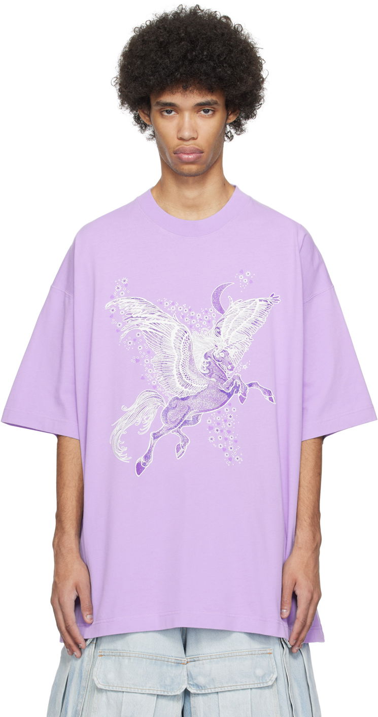 Тениска VETEMENTS Flying Unicorn T-Shirt Лилаво | UE64TR755VV, 0