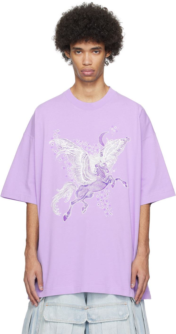 Тениска VETEMENTS Flying Unicorn T-Shirt Лилаво | UE64TR755VV