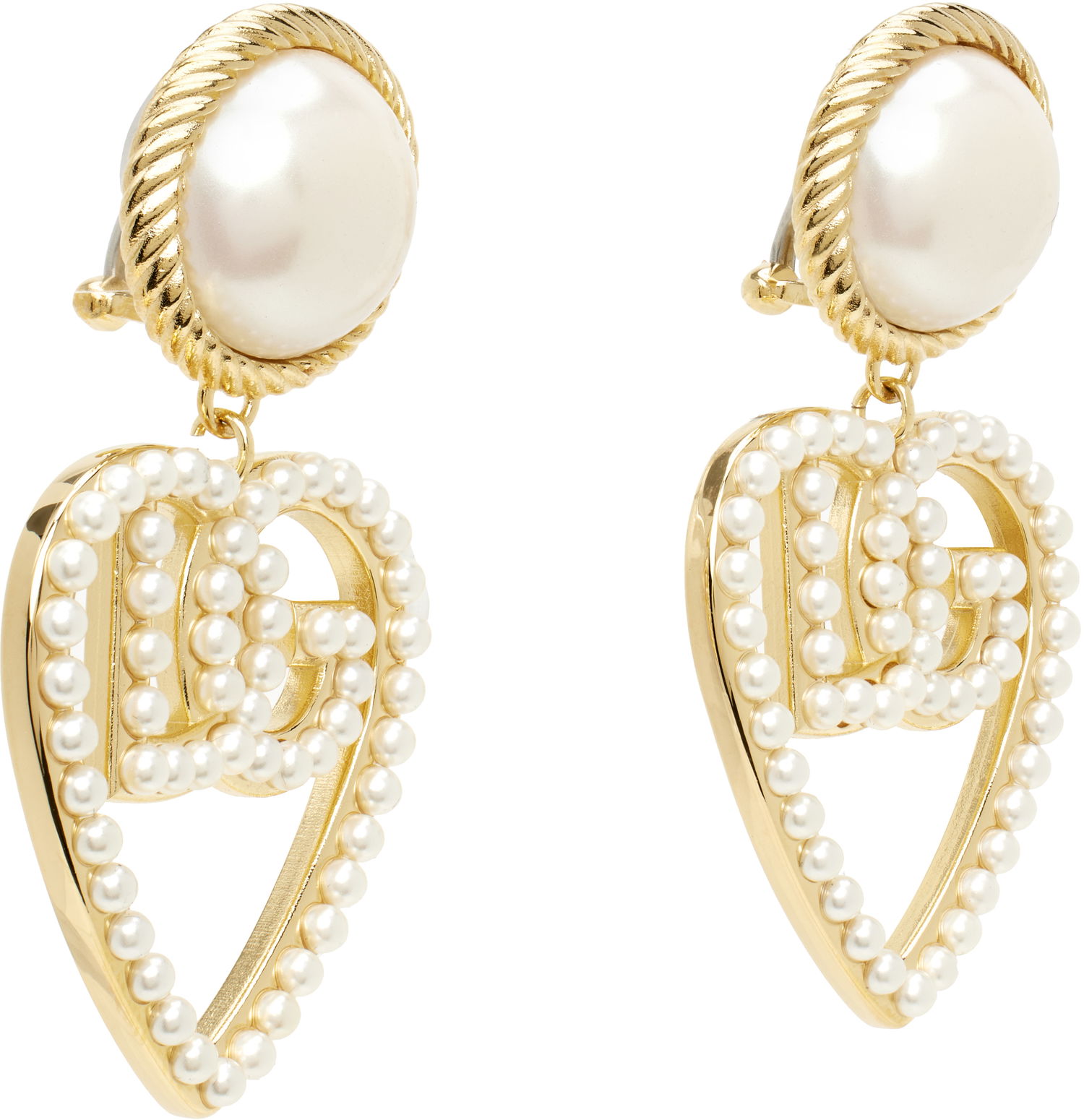 Обеци Dolce & Gabbana DG Logo & Heart Pearl Earrings Металик | WEQ6L4 W1111, 1