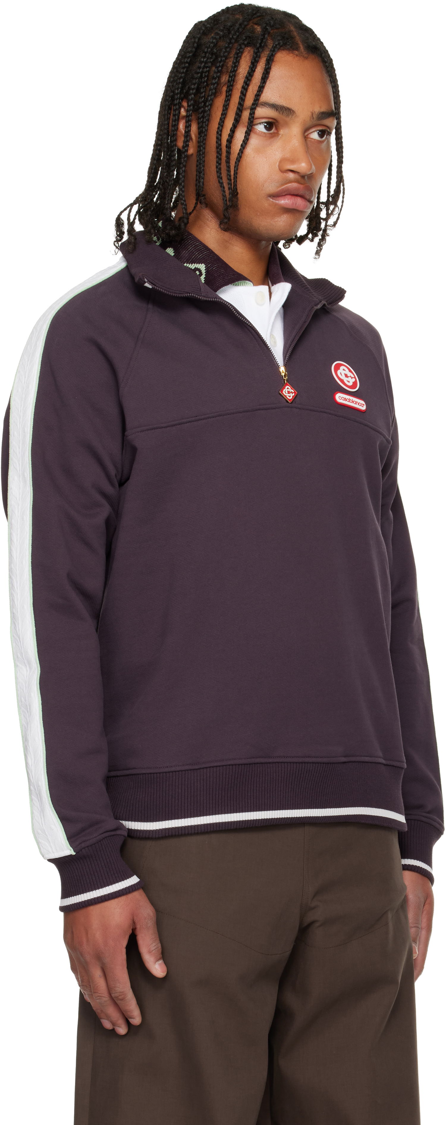 Суитчър Casablanca Quarter Zip Laurel Sweatshirt Лилаво | M-AW25-JTP-419-01, 1