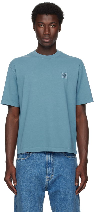 Тениска Stone Island Stone Island Organic Cotton 'Fissato' T-Shirt Синьо | K2S15 2100025 S0115, 0