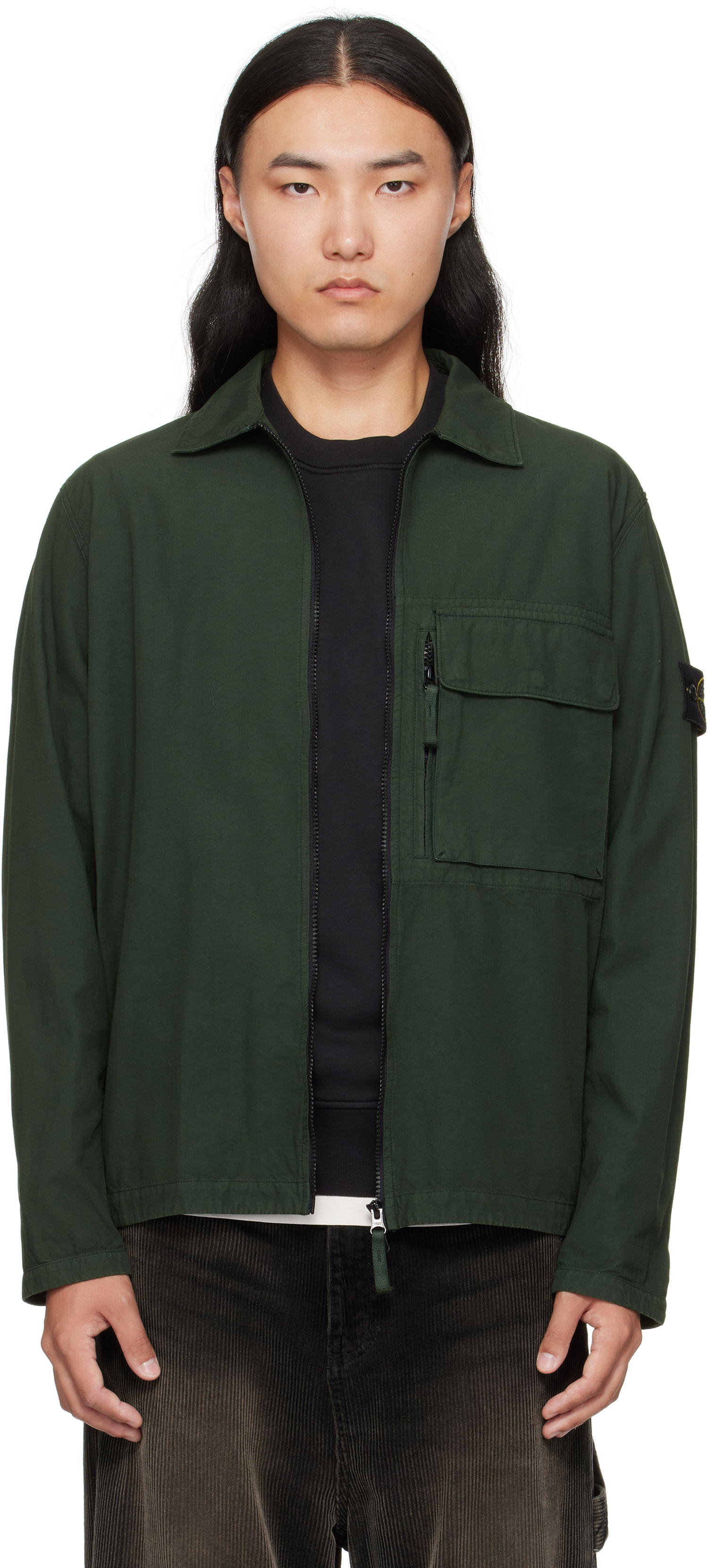Яке Stone Island Canvas Weave Cotton Jacket Зелено | K2S15 1200004 S0179, 0