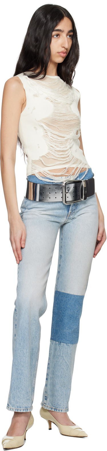 Дънки Maison Margiela MM6 Maison Margiela Patchwork Jeans Синьо | S62LB0187 M30018, 4
