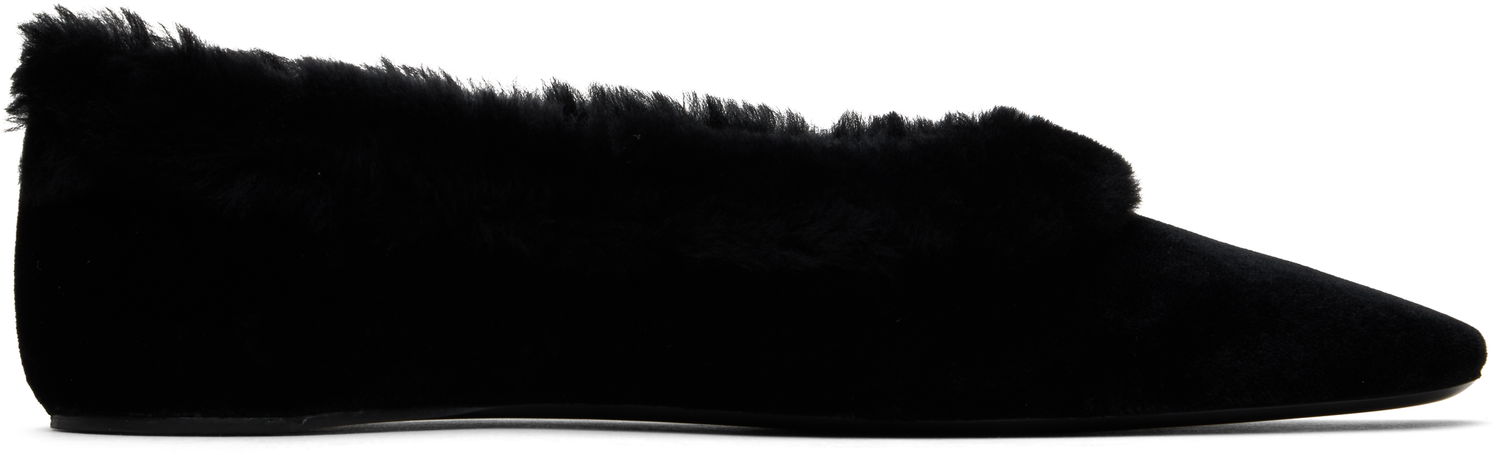 Облекло TOTEME TOTEME Fleece Edge Velvet Ballerina Flats Черно | 251-WAS0183-FB0361, 0