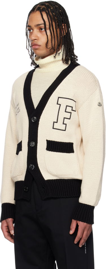 Пуловер Moncler Moncler Genius x FRGMT Hiroshi Fujiwara Embroidered Cotton Cardigan Бежово | K109U9B00001M5206, 3