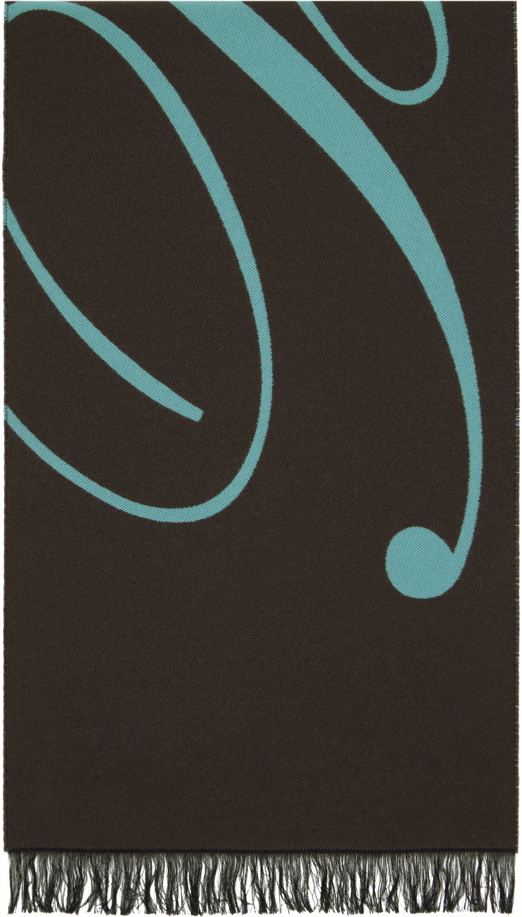 Шал Burberry Logo Wool Silk Scarf Gray / Blue Сиво | 8079175, 0