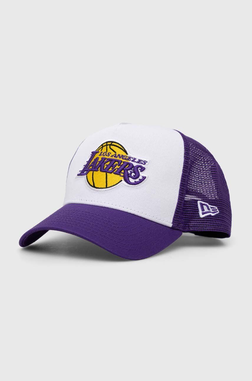 Шапка с козирка New Era 940 Af Trucker Nba Team Clear Black Los Angeles Lakers Cap Лилаво | 60348857.WHITRPTRP, 0