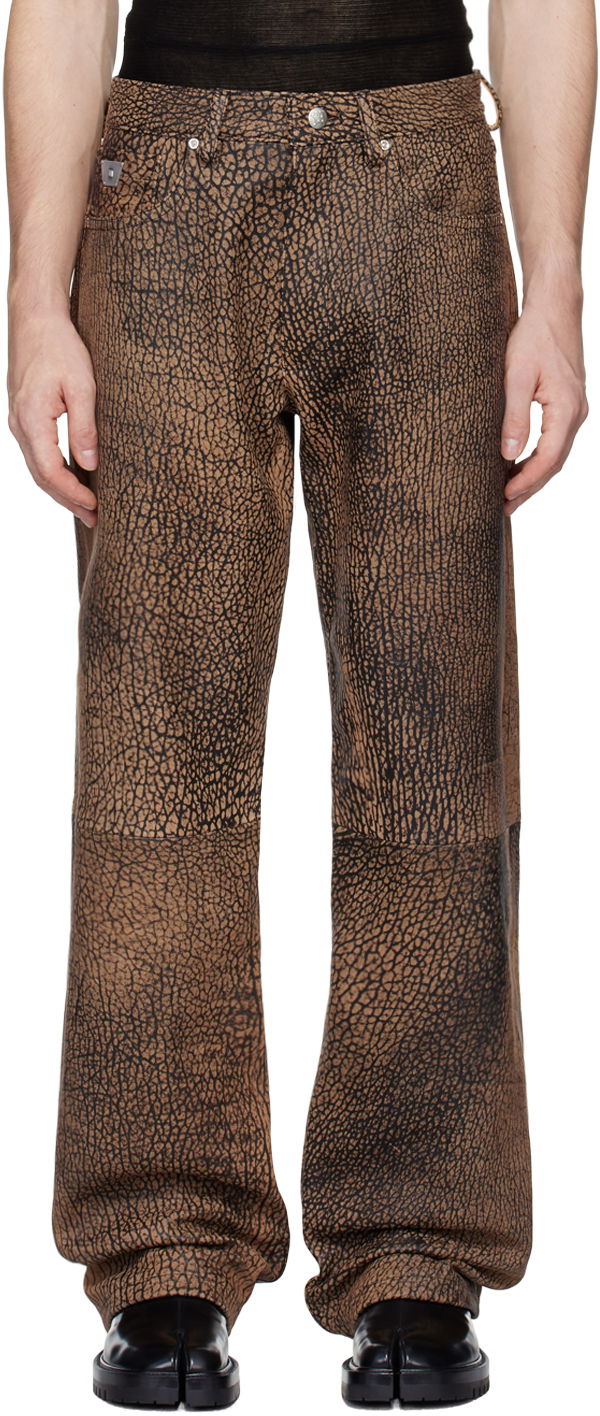 Панталони MISBHV Safari Leather Pants Кафяво | 241M326, 0