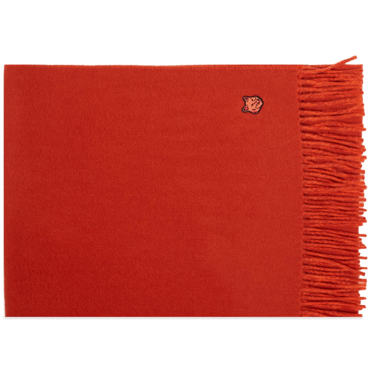 Шал MAISON KITSUNÉ Fox Head Patch Wool Scarf Червено | LM06201WA0018-M669, 0