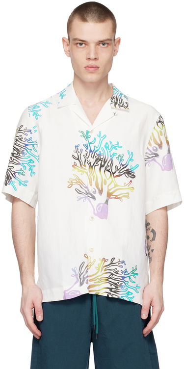 Риза Paul Smith Paul Smith Coral Print Resort Shirt Бяло | M1R-905U-K01924-02, 0