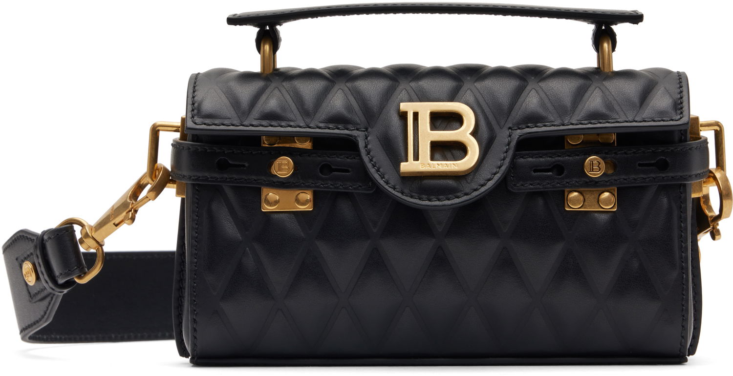 Дамска чанта Balmain Balmain B-Buzz 19 Quilted Shoulder Bag Черно | EN1AE742LHLB, 0