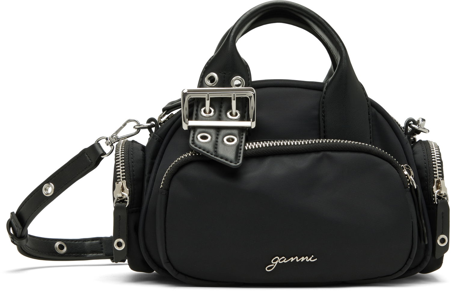 Дамска чанта GANNI Mini Polochon Bag Черно | A6738, 0