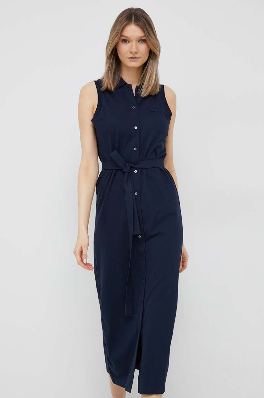 Pокля Lacoste Stretch Cotton Piqué Polo Dress Тъмно синьо | EF1107, 0