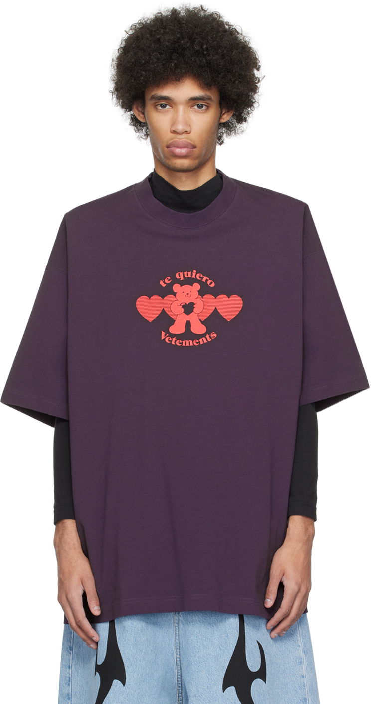 Тениска VETEMENTS 'Te Quiero' T-Shirt Лилаво | UE64TR240R, 0