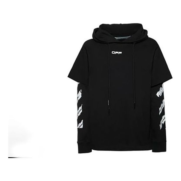 Суитчър Off-White Airport Tape Hoodie Черно | OMAB033S201850031088, 0