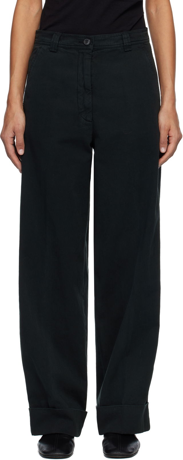 Dries Van Noten Cuffed Cotton Trousers