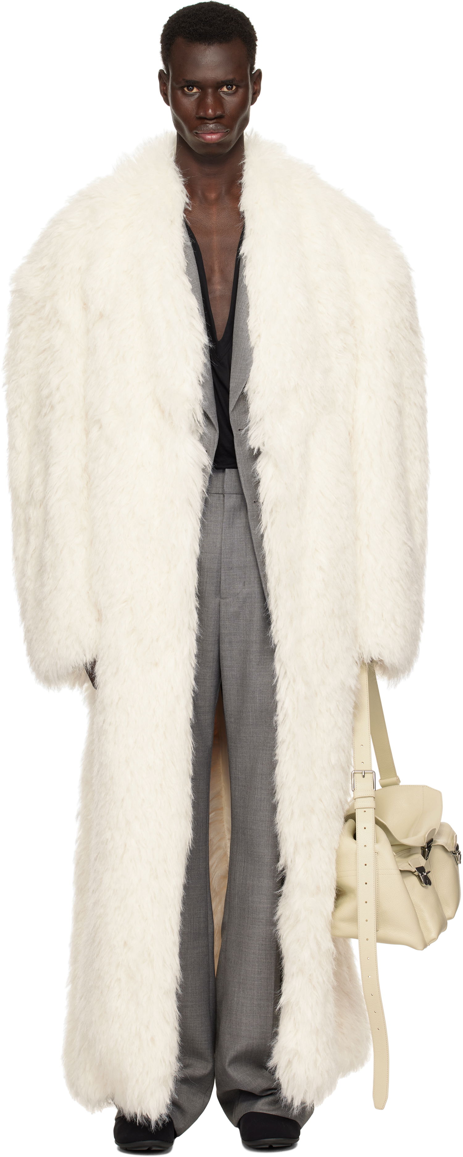 Палта Entire Studios Entire Studios Chrysalis Faux-Fur Coat Бяло | ES2688FR, 0