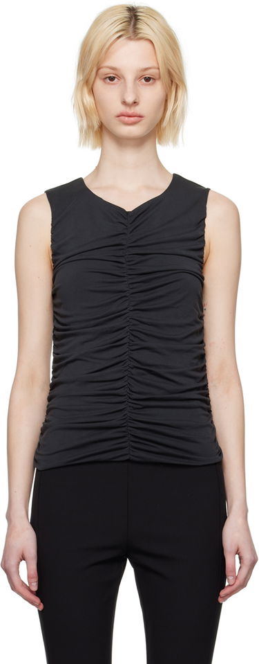 Потник rag & bone Christy Ruched Tank Top Черно | WAC23PT024CR24, 0