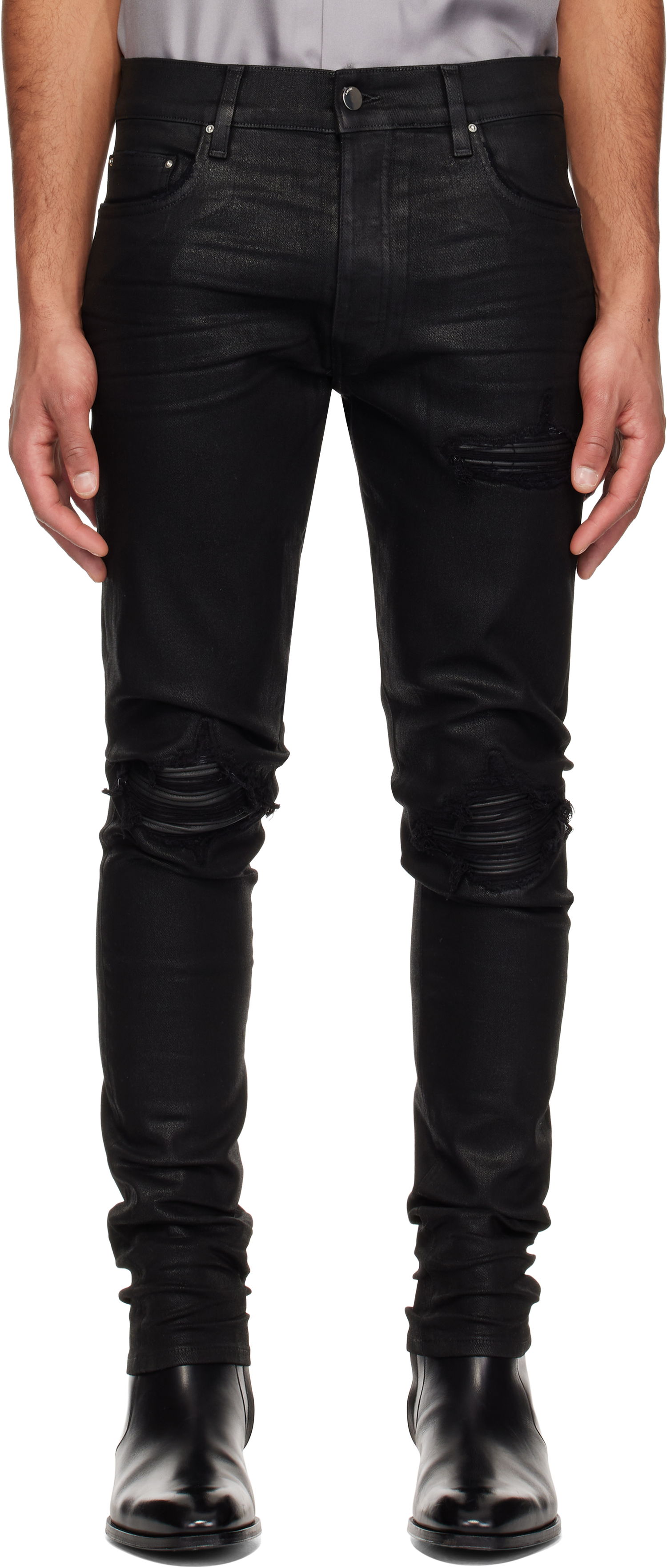 Дънки AMIRI AMIRI MX1 Waxed Denim Jeans Черно | AMDNSY1113, 0