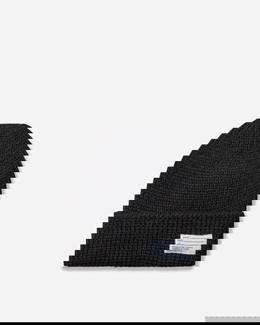 Шапка visvim Ribbed Knit Wool Beanie with Text Label Черно | 0125203003010 1, 1