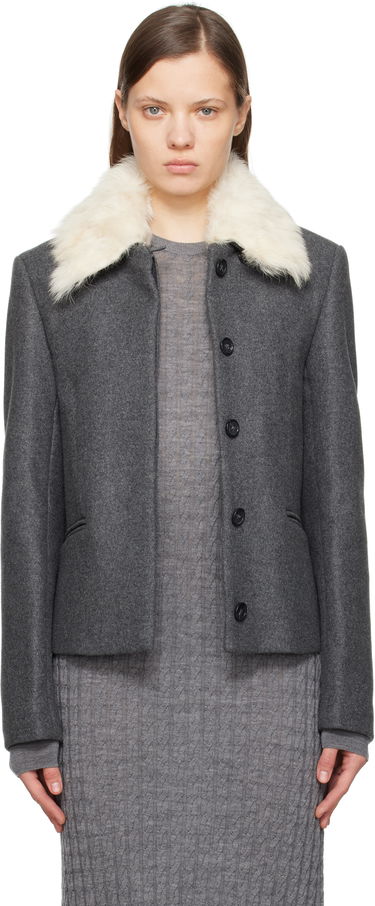 Яке TOTEME TOTEME Shearling Collar Jacket Сиво | 251-WRO0164-FB0005, 0