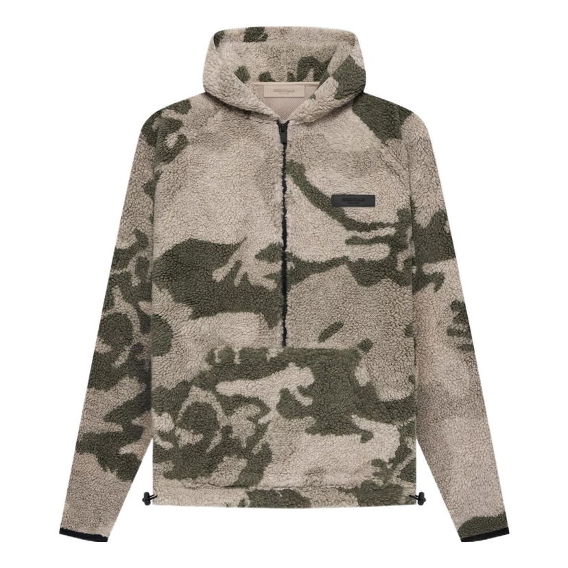 Суитчър Fear of God Essentials Polar Fleece Half Zip Hoodie Зелено | FOG-SS22-402