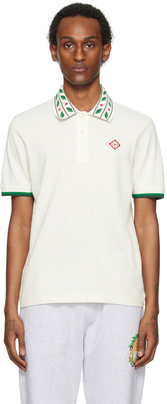 Поло тениска Casablanca Laurel Polo Tee Бяло | MPS24-JTP-002-01