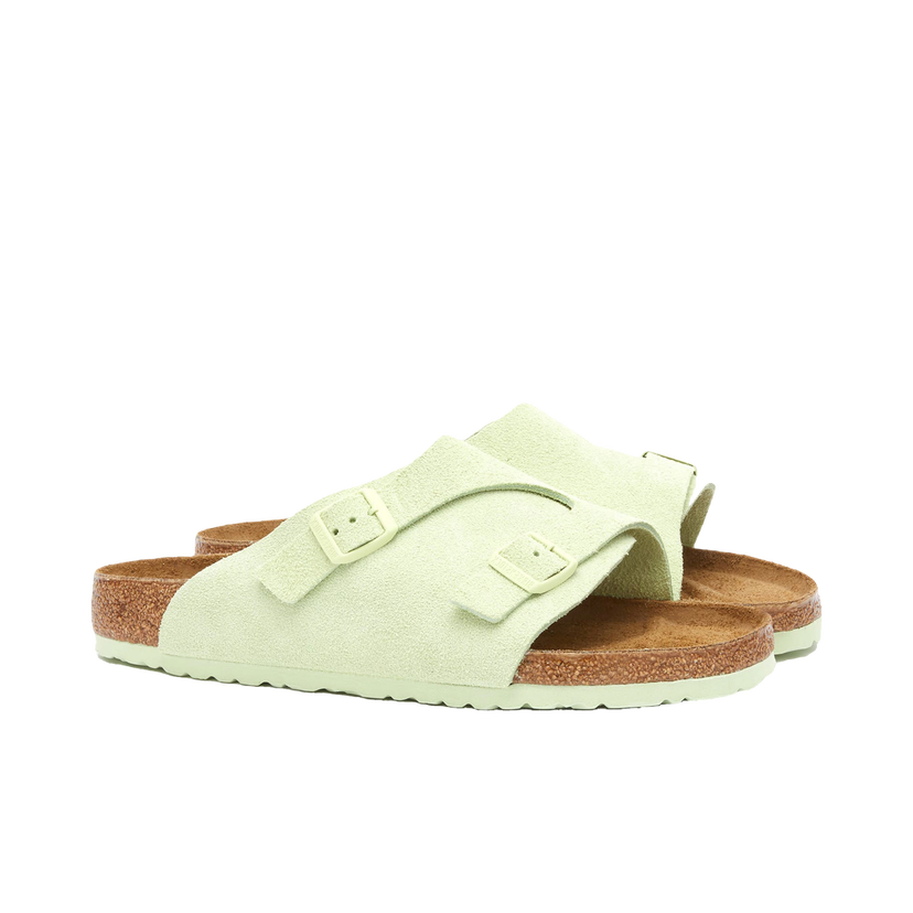 Кецове и обувки Birkenstock Zürich Faded Lime Suede Зелено | 1026775