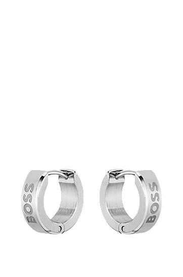 Обеци BOSS BOSS Hoop Earrings with Engraved Logos Металик | 1580654, 0