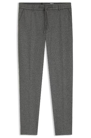 Tapered-fit brushed stretch flannel trousers