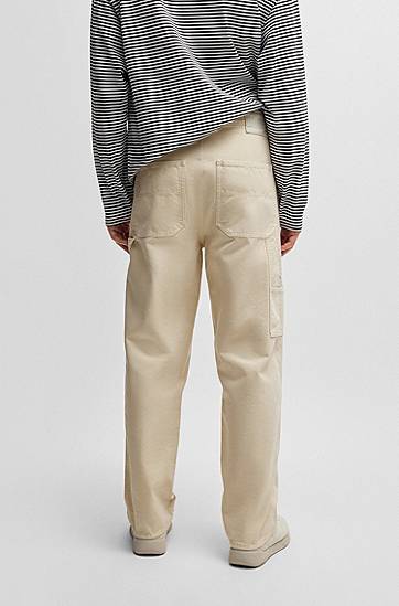 Панталони BOSS Baggy-Fit Canvas Trousers Бежово | 50531023, 1