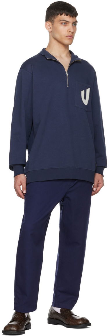 Суитчър YMC Umbro Edition Quarter-Zip Sweatshirt Тъмно синьо | UMJM0646-OGK, 3
