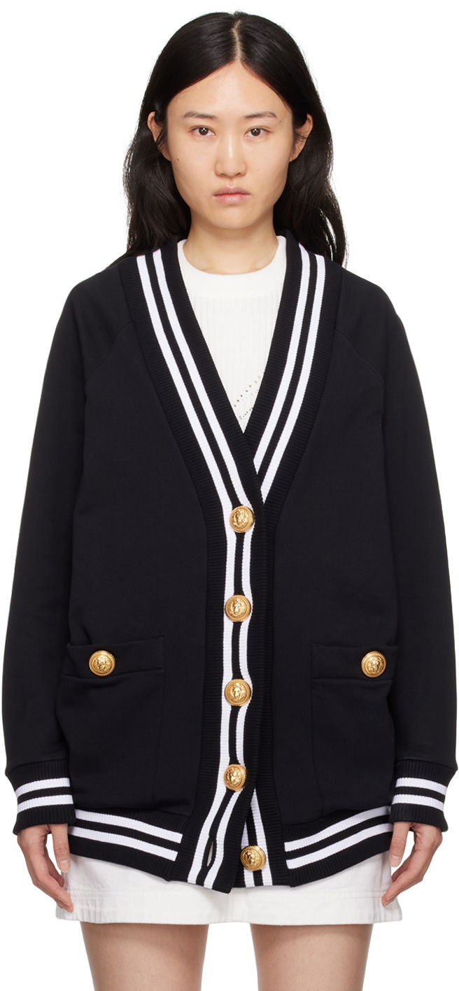 Пуловер Balmain Embroidered Cardigan Черно | CF1KN055JH95, 0