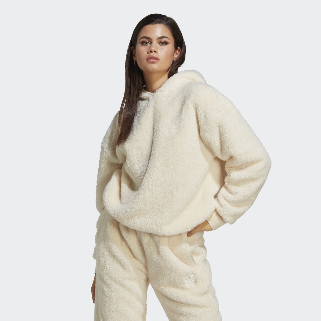 Суитчър adidas Originals Essentials+ Fluffy Teddy Hoodie Бежово | IC2254, 0