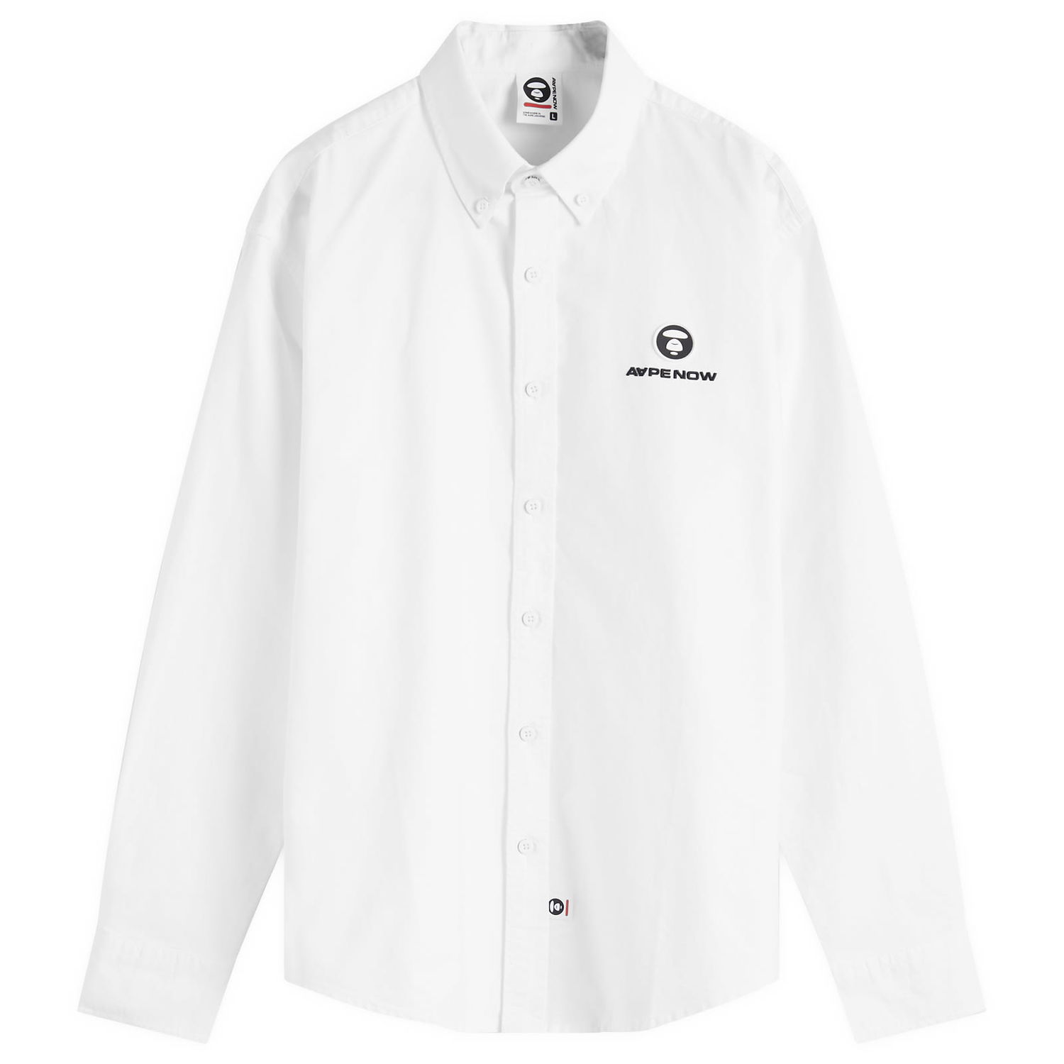 Риза AAPE by A Bathing Ape AAPE Now Oxford Shirt, Size Large Бяло | AAPSTM8495XXNWHX, 1