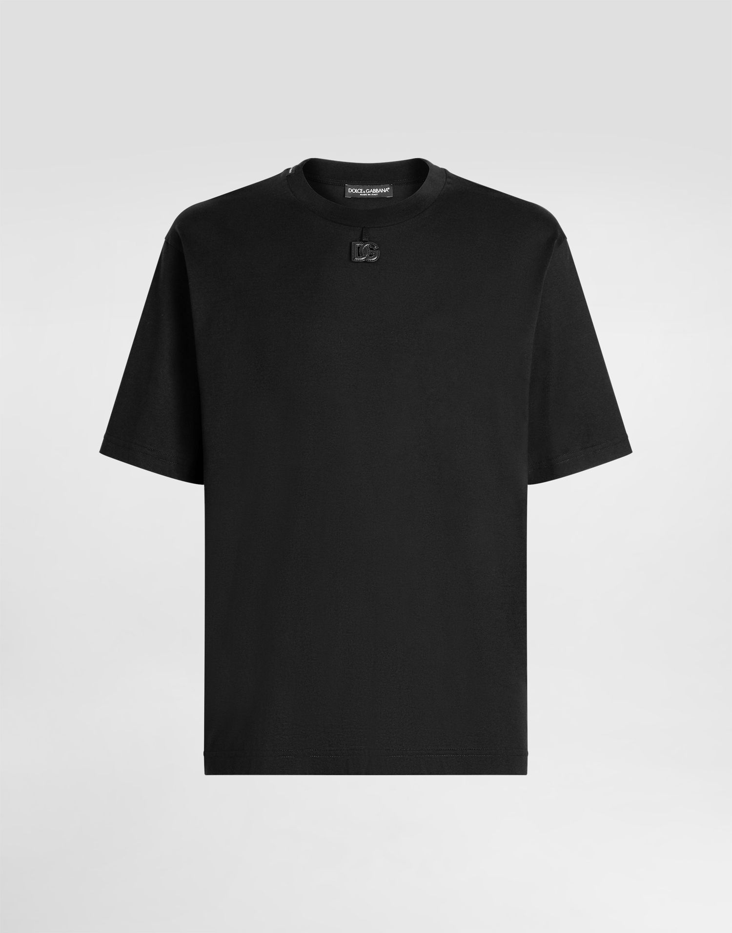 Тениска Dolce & Gabbana Dolce & Gabbana Cotton T-shirt With Patch Черно | G8PN9ZG7PXSN0000, 0