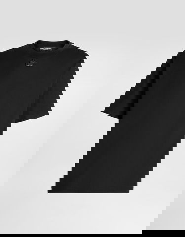 Тениска Dolce & Gabbana Dolce & Gabbana Cotton T-shirt With Patch Черно | G8PN9ZG7PXSN0000, 0