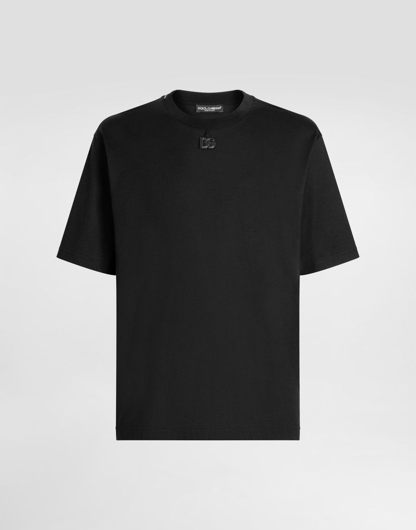 Тениска Dolce & Gabbana Dolce & Gabbana Cotton T-shirt With Patch Черно | G8PN9ZG7PXSN0000