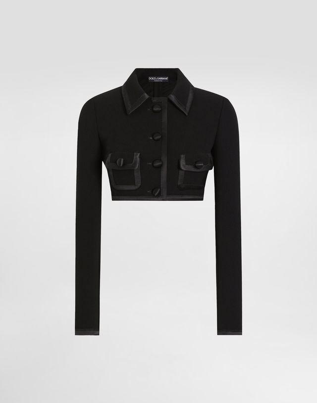 Dolce & Gabbana Cropped Wool Crepe Jacket
