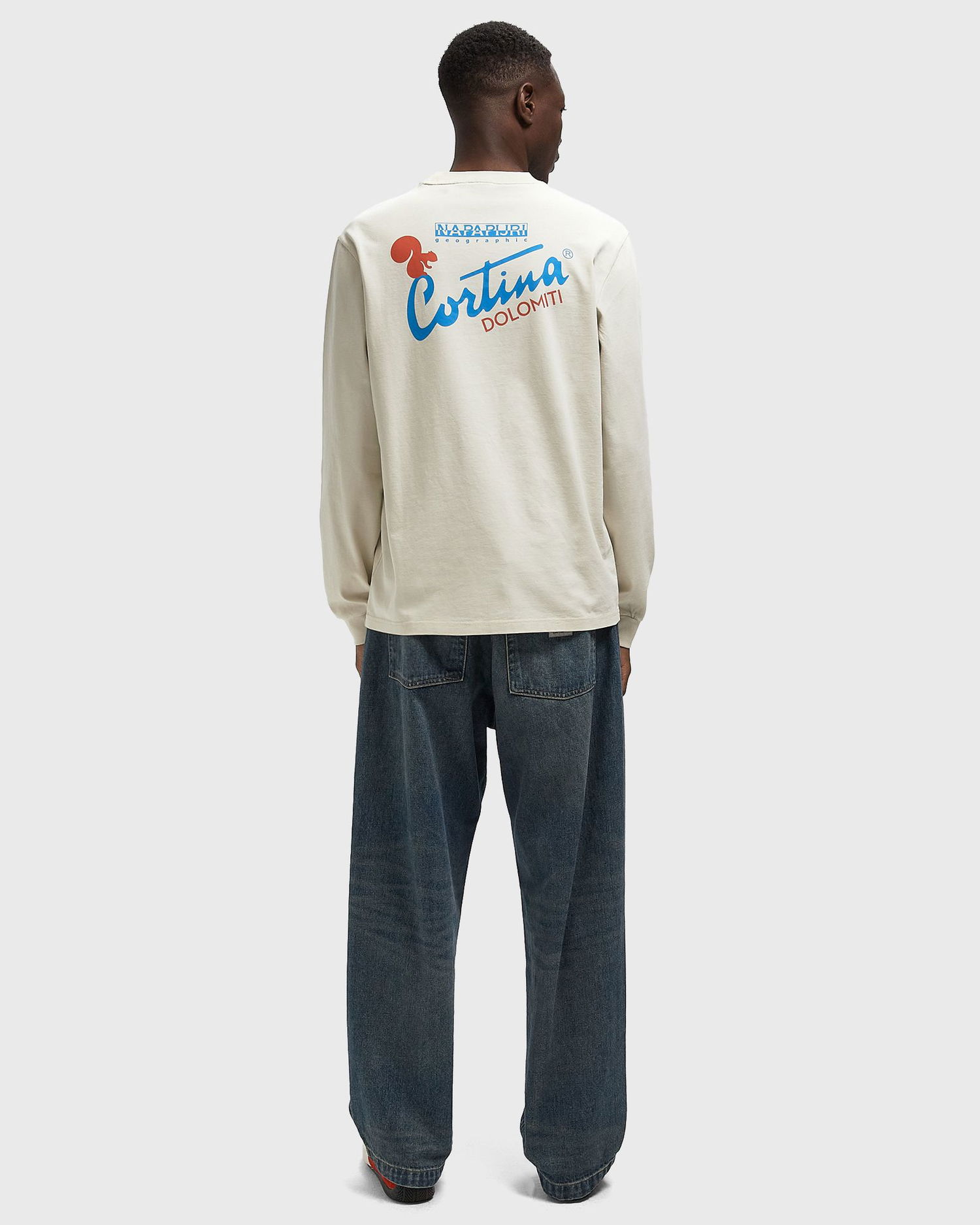 Тениска Napapijri FIEMME Long Sleeve T-Shirt Cortina Dolomiti Бежово | NP0A8947N1J1, 1