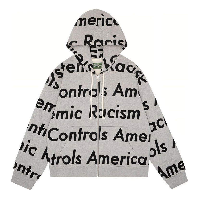 Суитчър Denim Tears Denim Tears x Arthur Jafa Systemic Racism Zip Up Hoodie Сиво | 014-016-123