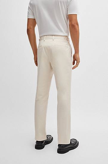 Панталони BOSS Slim-Fit Stretch Cotton Trousers Бежово | 50521043, 1