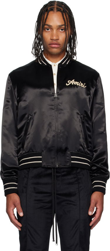 Яке бомбър AMIRI Amiri 'Club Amiri' Satin Bomber Jacket Черно | AMOUBB1056, 0