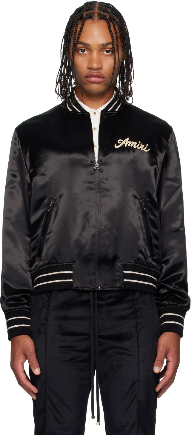 Amiri 'Club Amiri' Satin Bomber Jacket