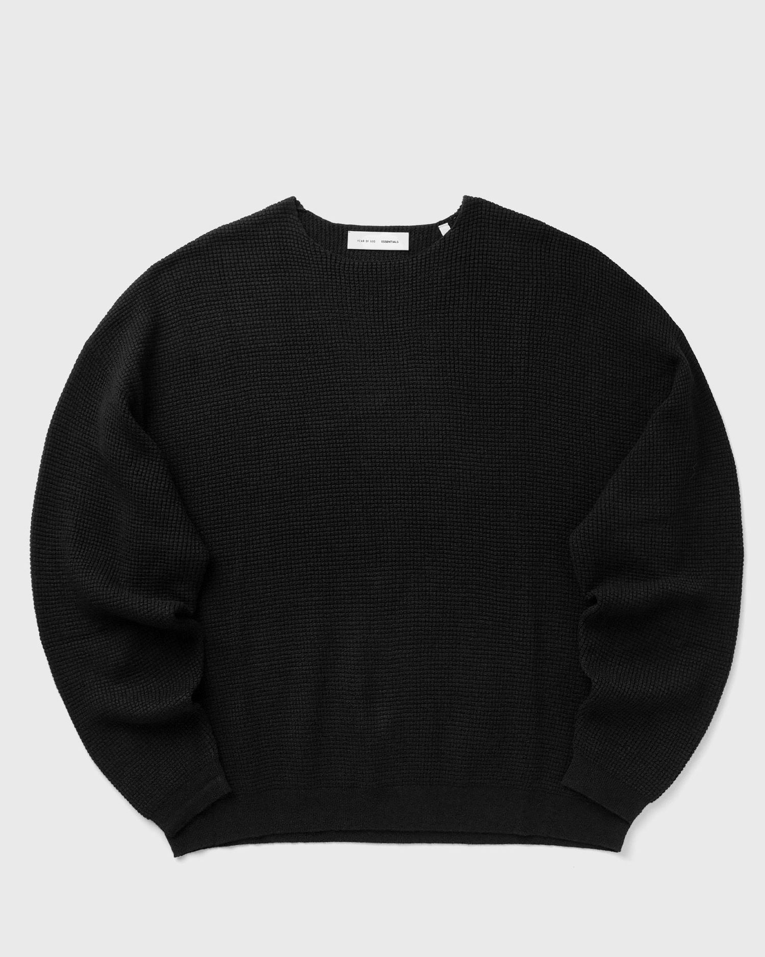 Пуловер Fear of God Waffle Knit Long Sleeve Crewneck Sweater Черно | 192SP256160F-861, 0