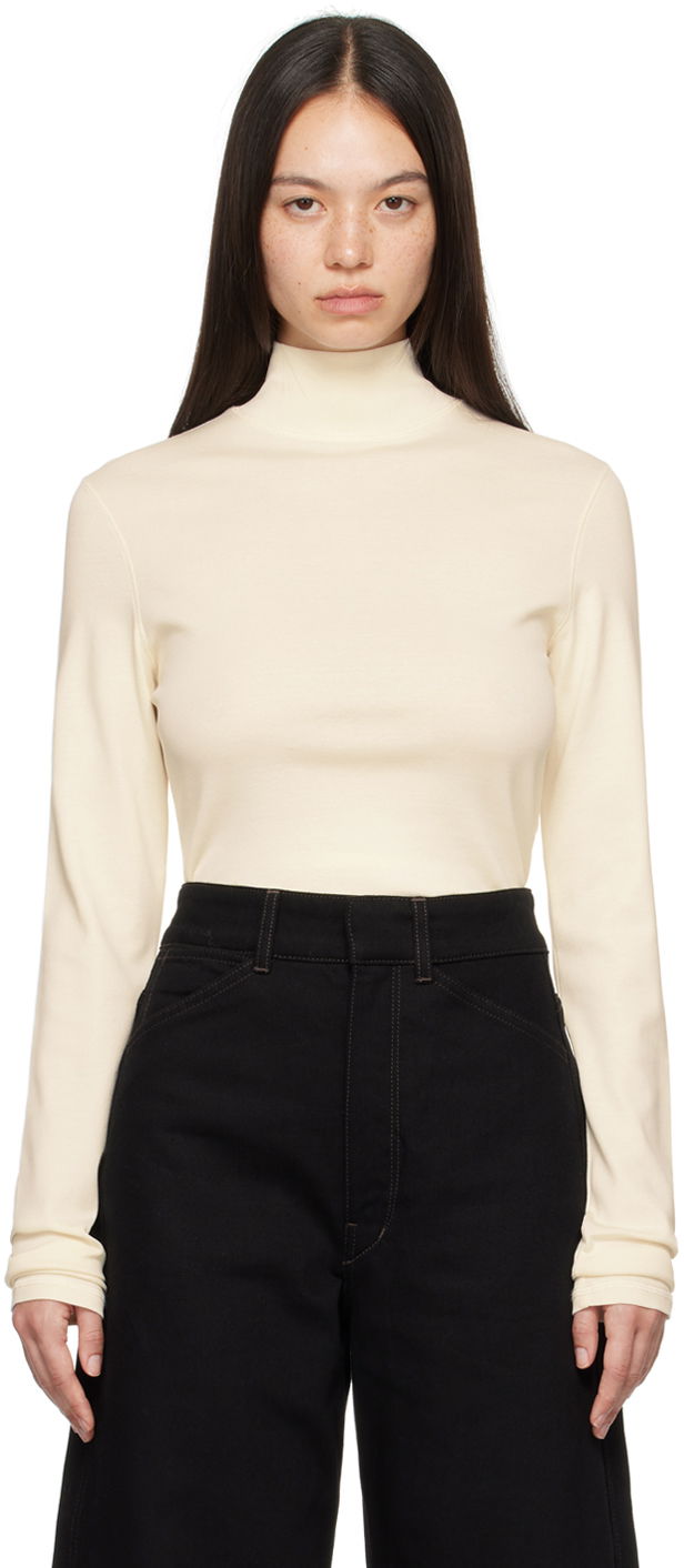 Пуловер LEMAIRE Lemaire Ribbed Turtleneck Top Бежово | TO1148 LJ1016, 0