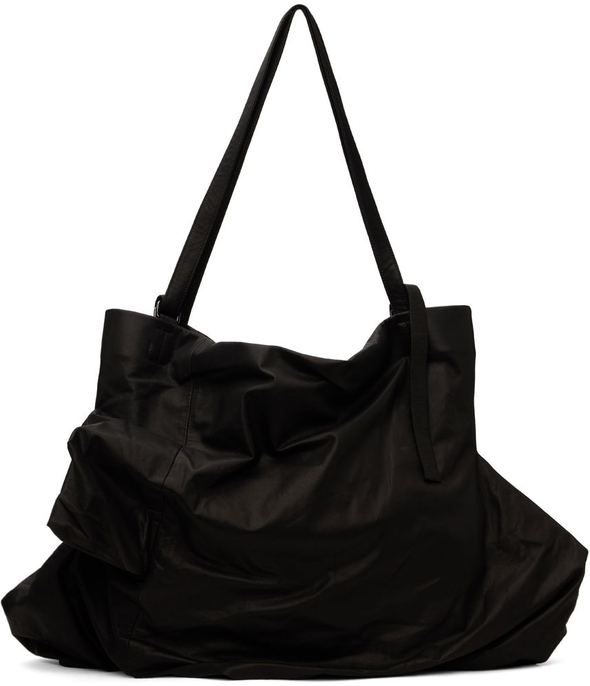 Голяма пазарска чанта Yohji Yamamoto Unevenness Leather Tote Bag Черно | DA-I72-798, 0