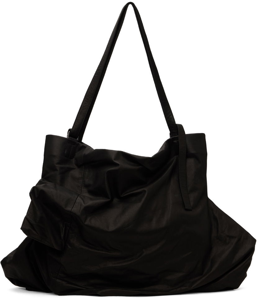 Голяма пазарска чанта Yohji Yamamoto Unevenness Leather Tote Bag Черно | DA-I72-798